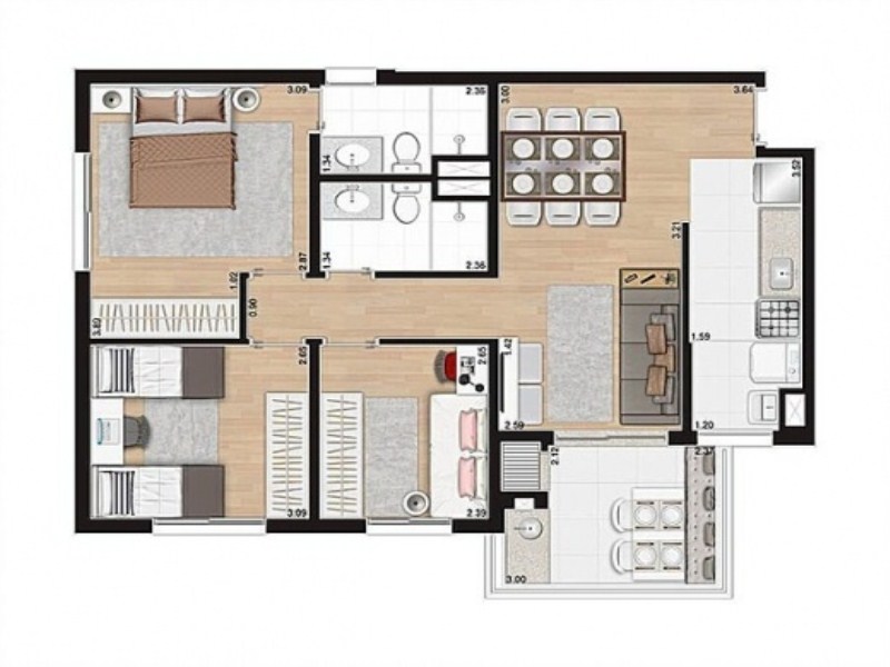 Apartamento, 2 quartos, 61 m² - Foto 14