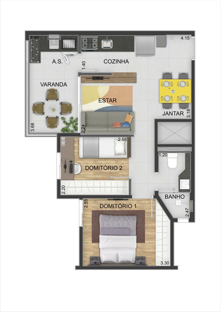 Apartamento, 2 quartos, 57 m² - Foto 7