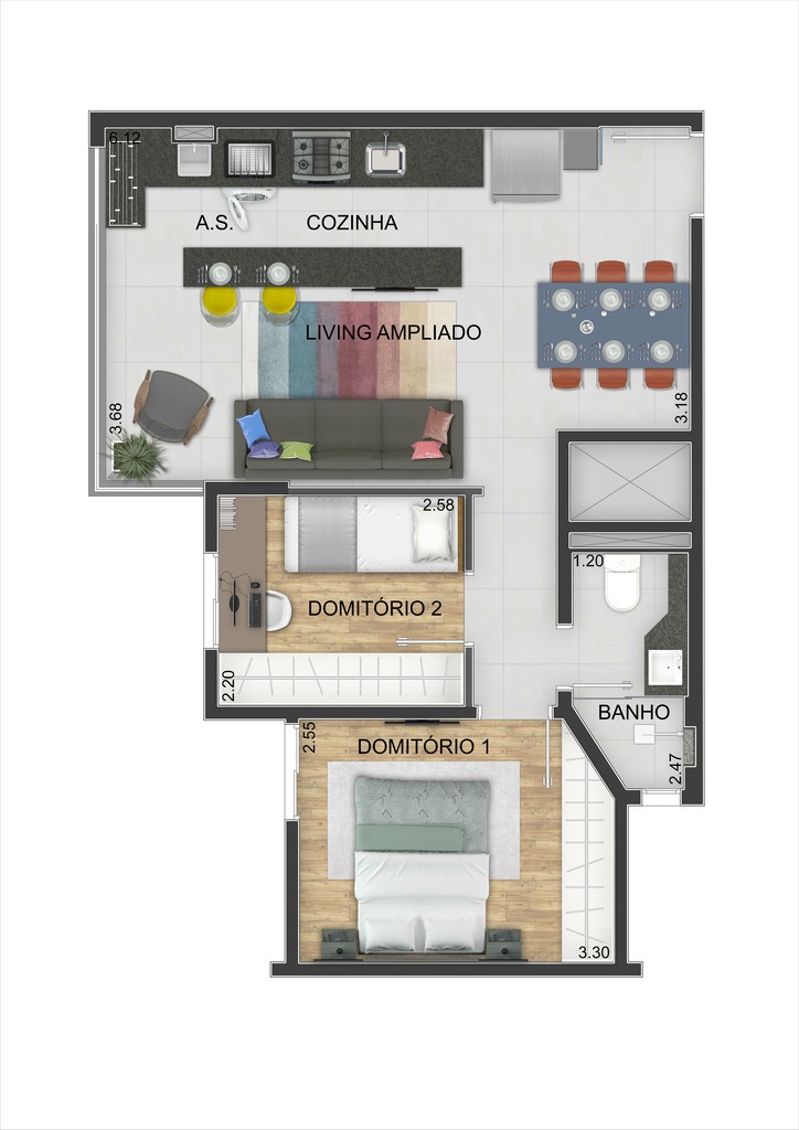 Apartamento, 2 quartos, 57 m² - Foto 8
