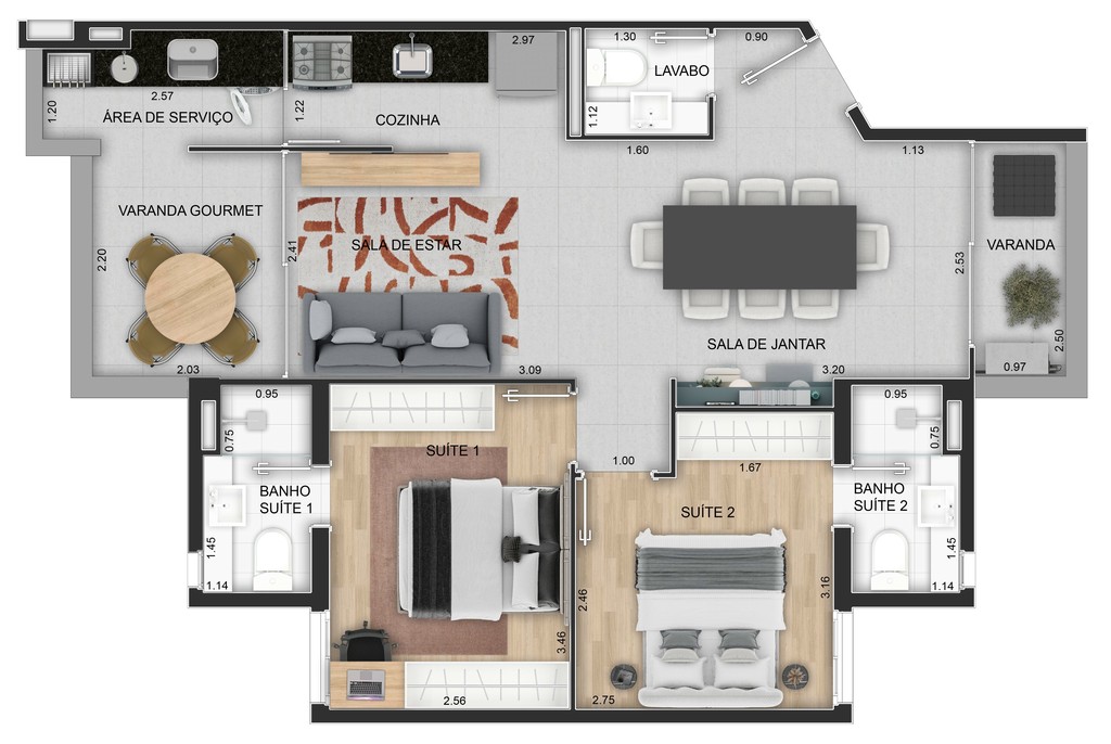 Apartamento, 2 quartos, 69 m² - Foto 44