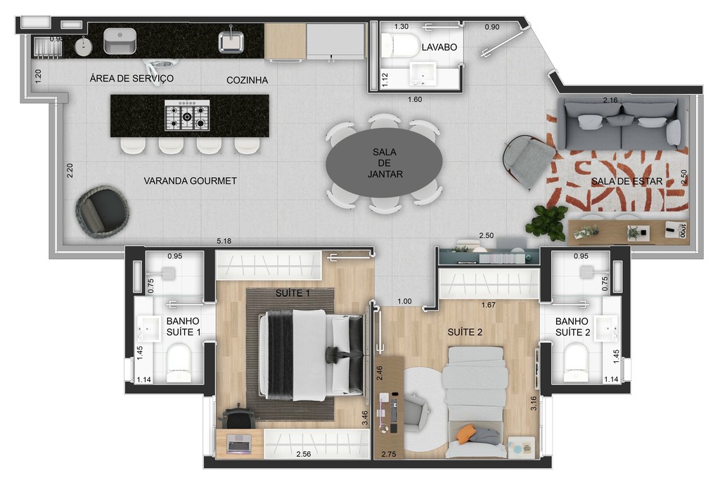 Apartamento, 2 quartos, 126 m² - Foto 45