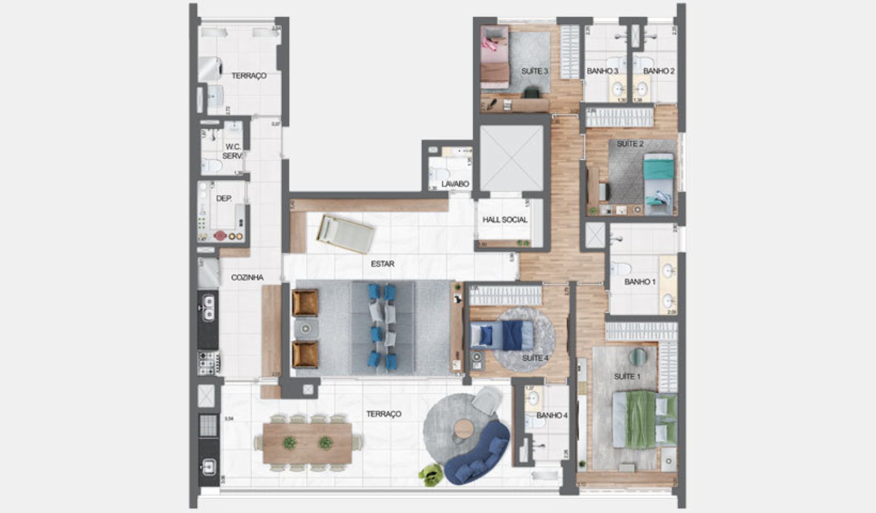 Apartamento de luxo no Edifício Haute Ibirapuera - 3 quartos, 3 suítes, 4 banheiros, 2 vagas na cidade de São Paulo-SP.