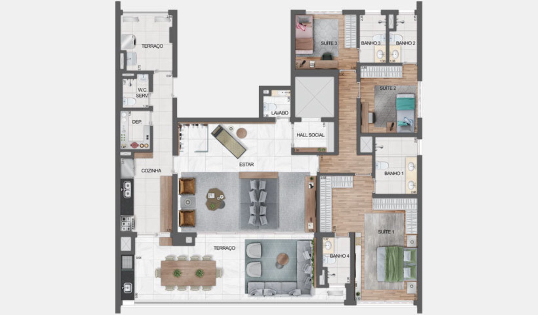 Apartamento de luxo no Edifício Haute Ibirapuera - 3 quartos, 3 suítes, 4 banheiros, 2 vagas na cidade de São Paulo-SP.