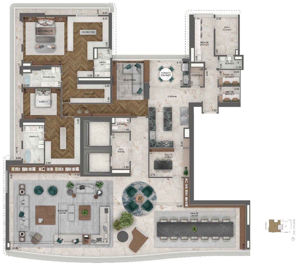 Apartamento, 4 quartos, 348 m² - Foto 7