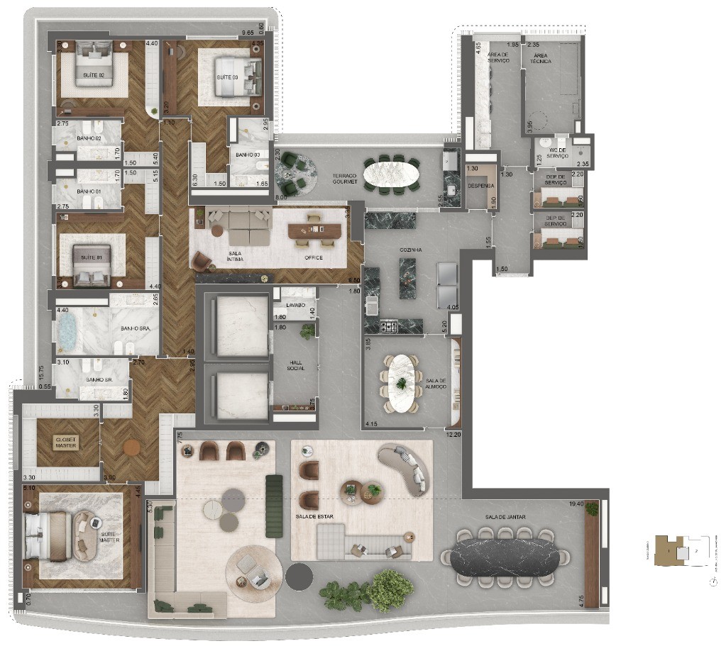 Apartamento, 4 quartos, 372 m² - Foto 8