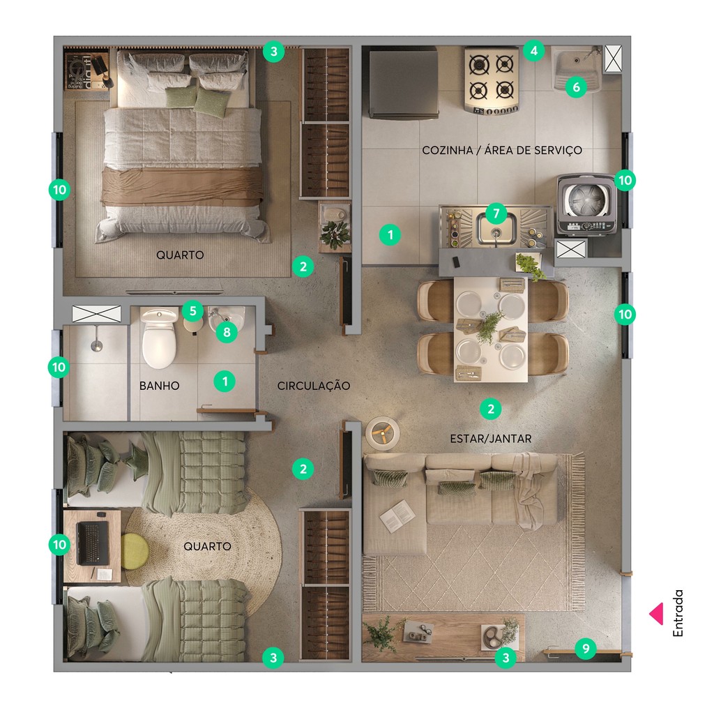 Apartamento, 2 quartos, 46 m² - Foto 34