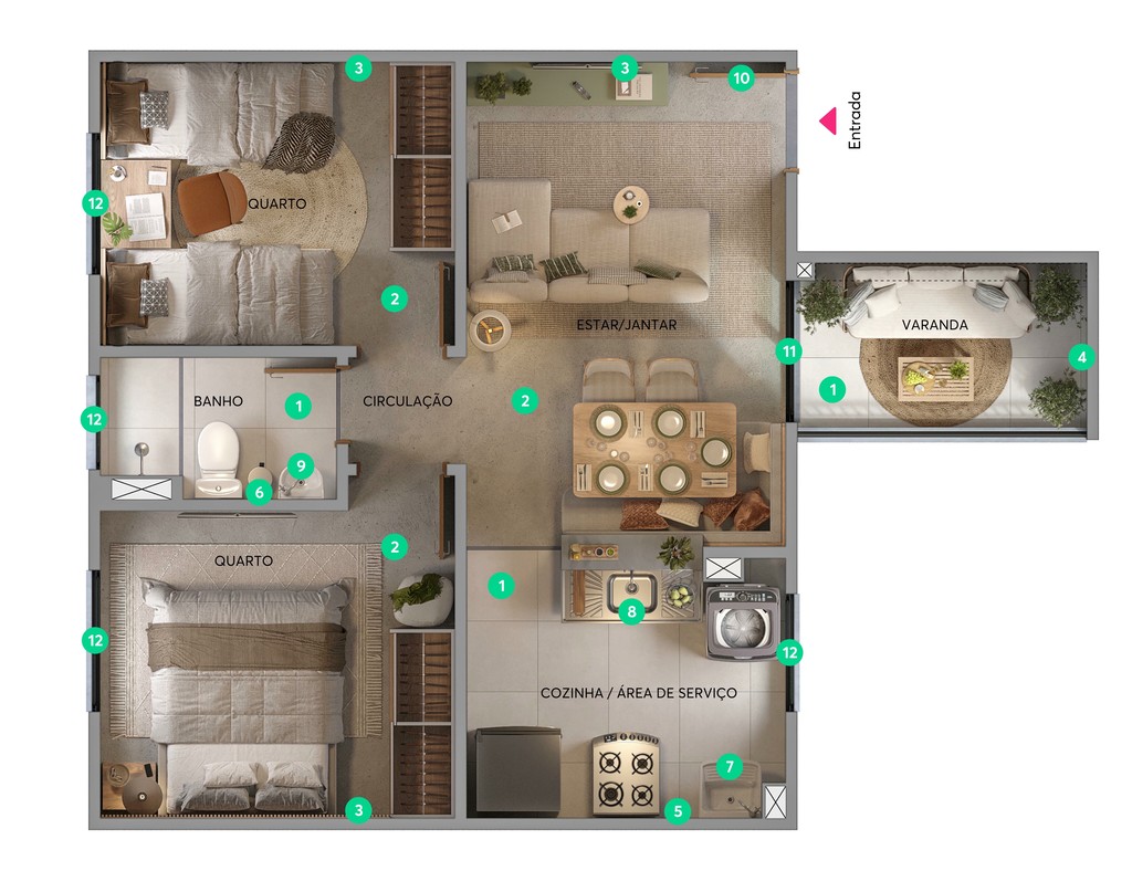 Apartamento, 2 quartos, 46 m² - Foto 53