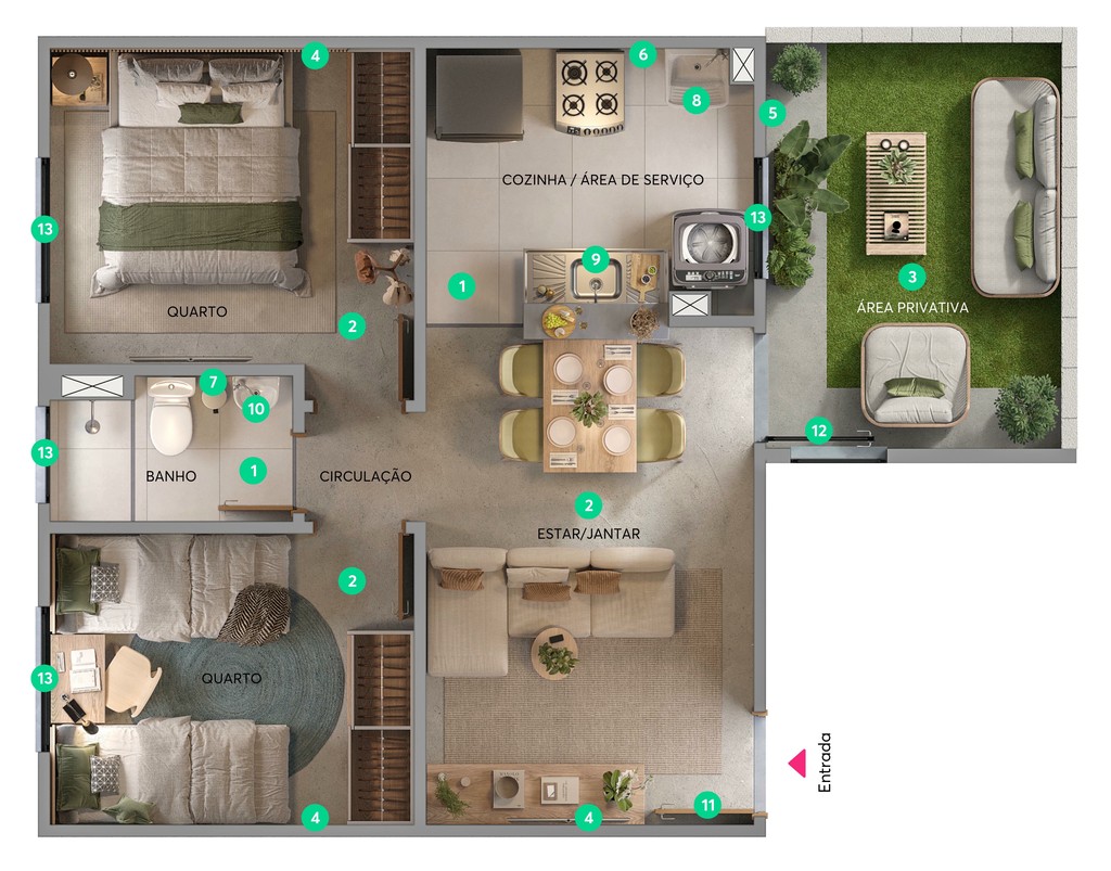 Apartamento, 3 quartos, 57 m² - Foto 54