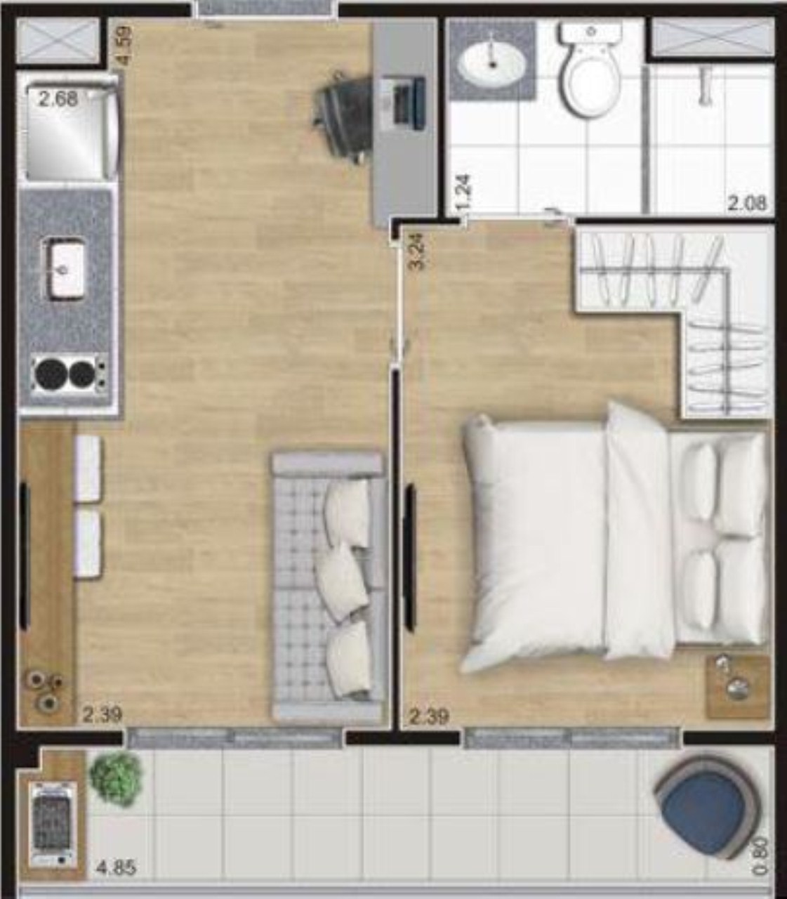 Apartamento, 1 quarto, 27 m² - Foto 22