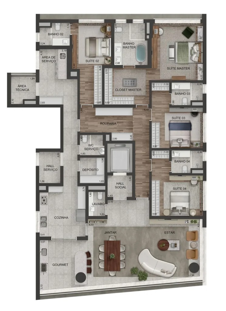 Apartamento, 3 quartos, 200 m² - Foto 42