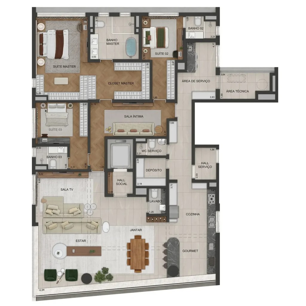 Apartamento, 3 quartos, 200 m² - Foto 45