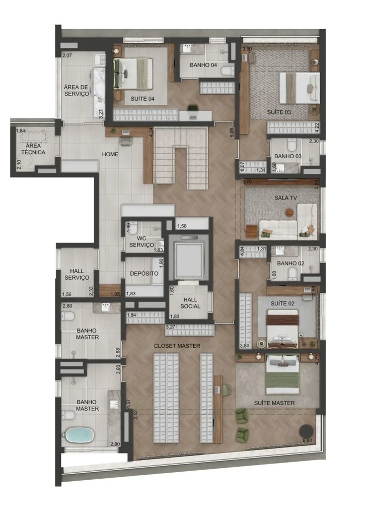 Apartamento, 3 quartos, 200 m² - Foto 48