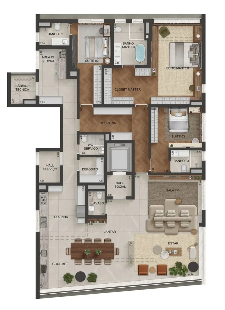 Apartamento, 4 quartos, 244 m² - Foto 43