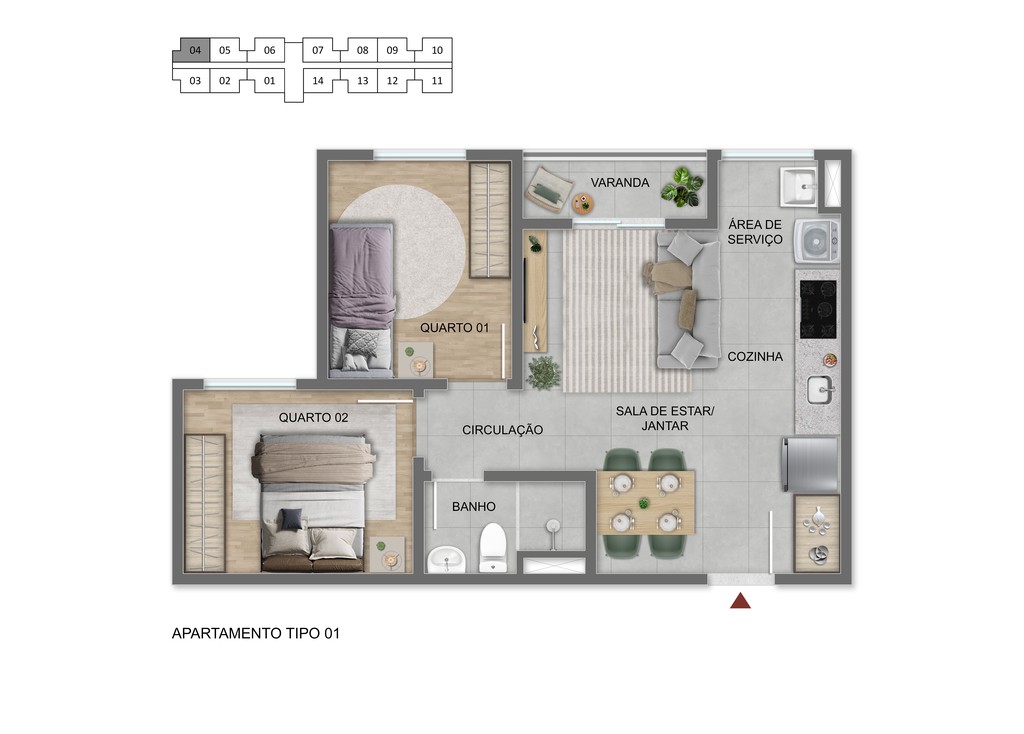 Apartamento, 2 quartos, 43 m² - Foto 19