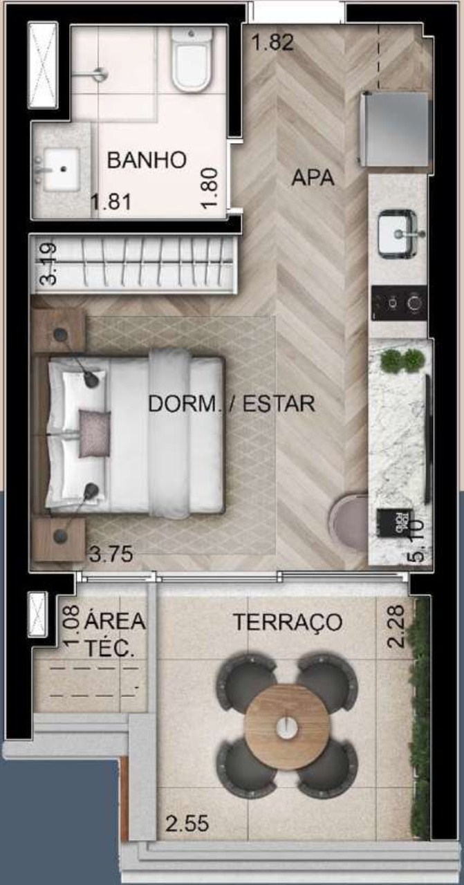 Apartamento, 1 quarto, 54 m² - Foto 21