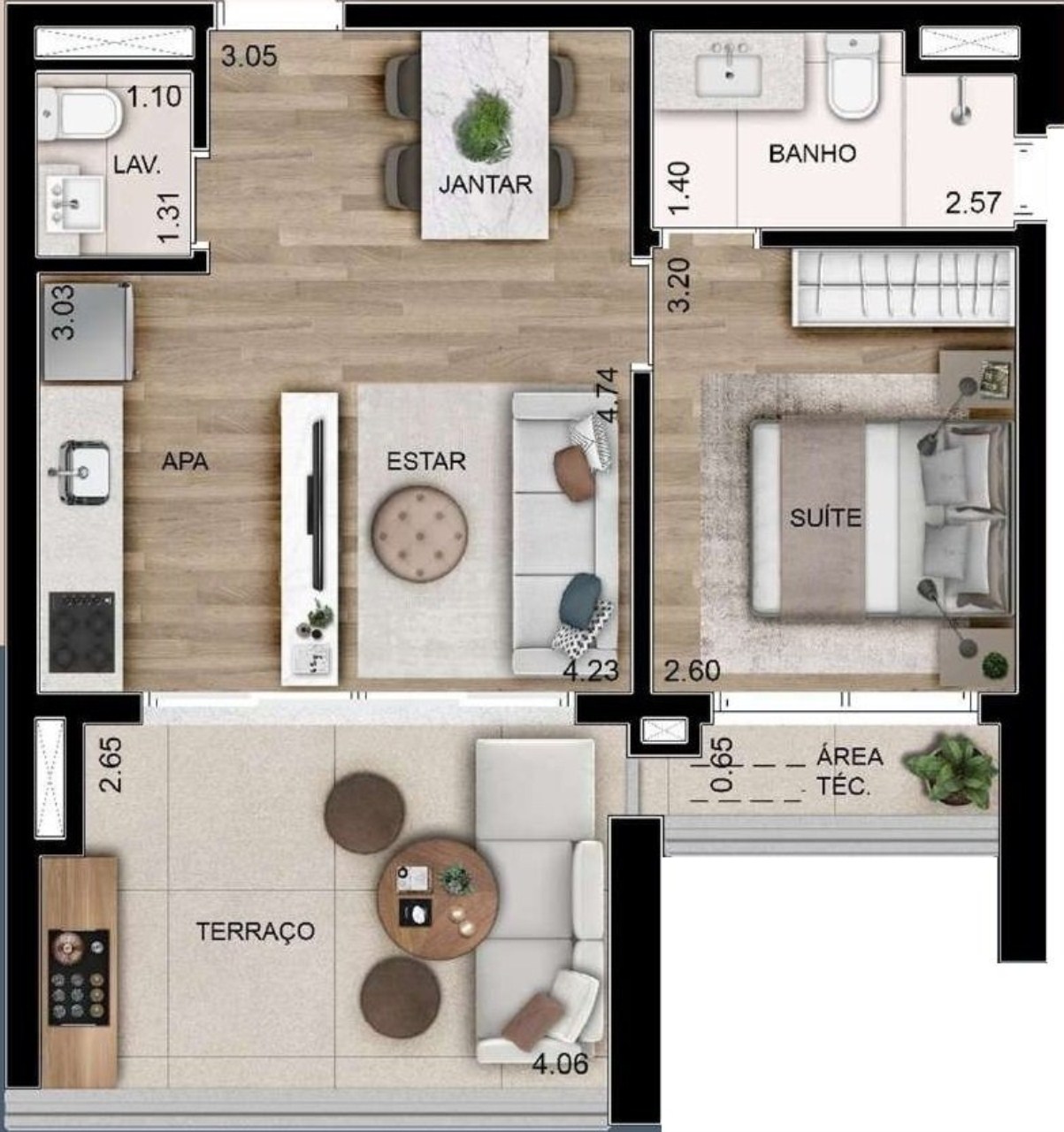Apartamento, 1 quarto, 54 m² - Foto 22