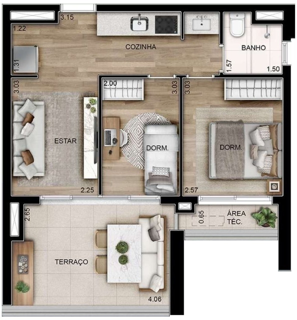 Apartamento, 1 quarto, 54 m² - Foto 23