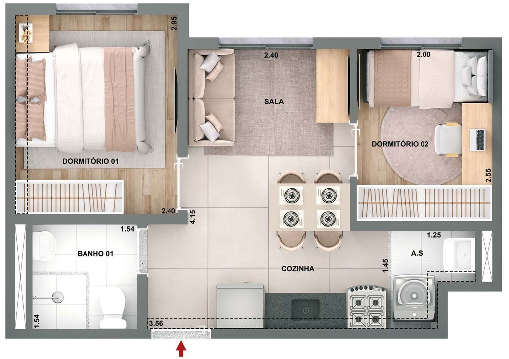 Apartamento, 2 quartos, 44 m² - Foto 23