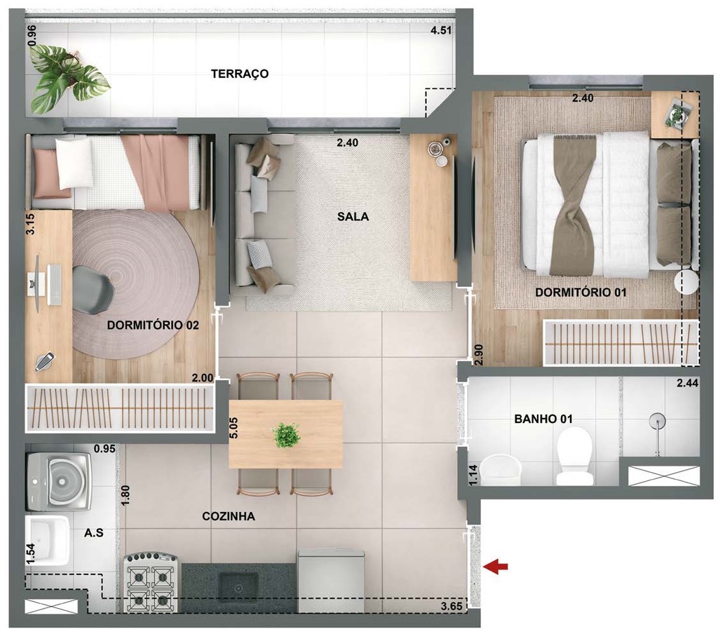 Apartamento, 2 quartos, 44 m² - Foto 25