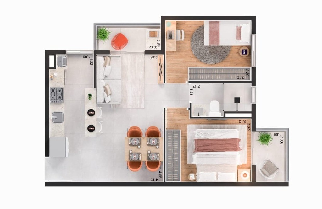 Apartamento, 2 quartos, 46 m² - Foto 6