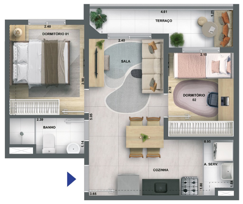 Apartamento, 2 quartos, 46 m² - Foto 24