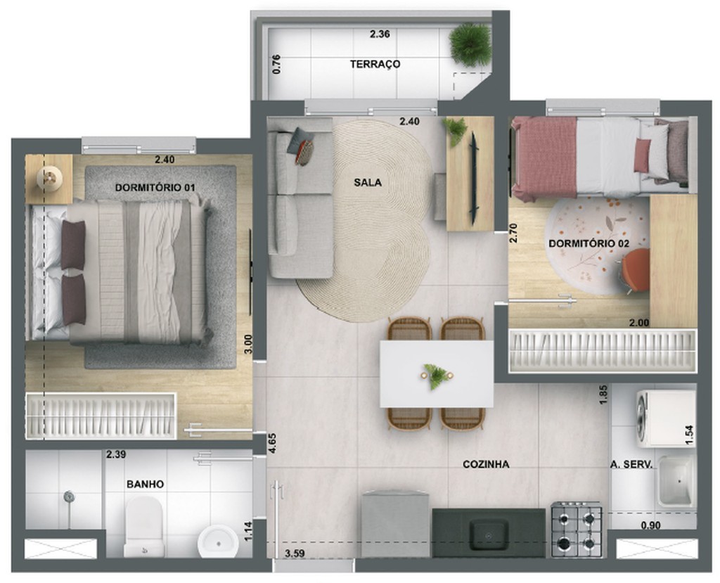 Apartamento, 2 quartos, 37 m² - Foto 23