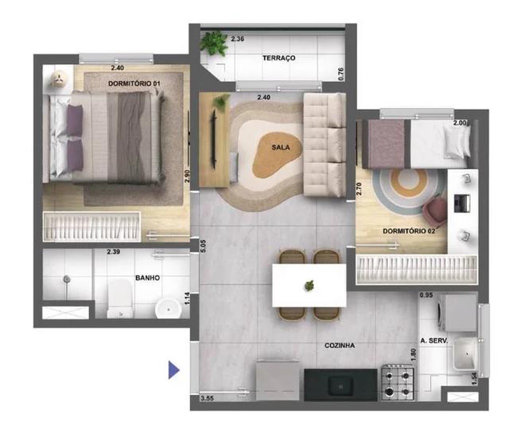 Apartamento, 2 quartos, 37 m² - Foto 24