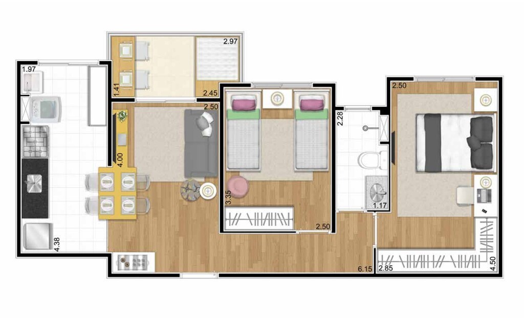 Apartamento, 3 quartos, 62 m² - Foto 91