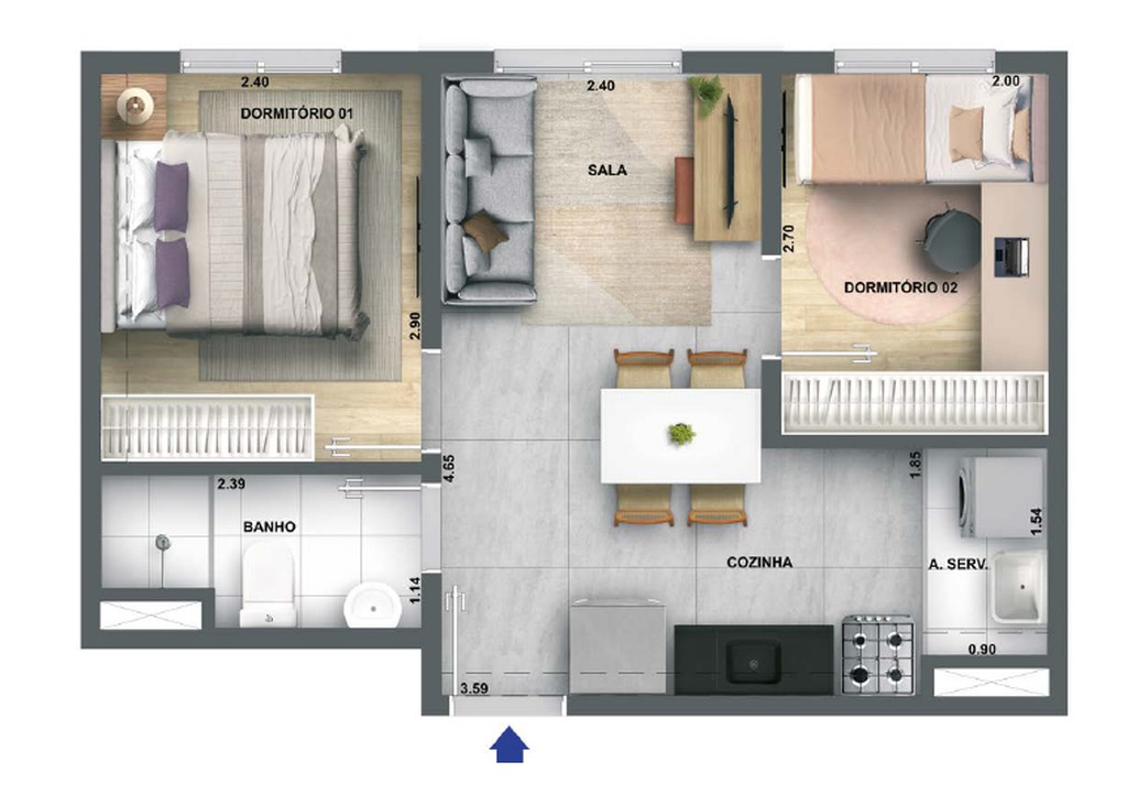 Apartamento, 2 quartos, 38 m² - Foto 25