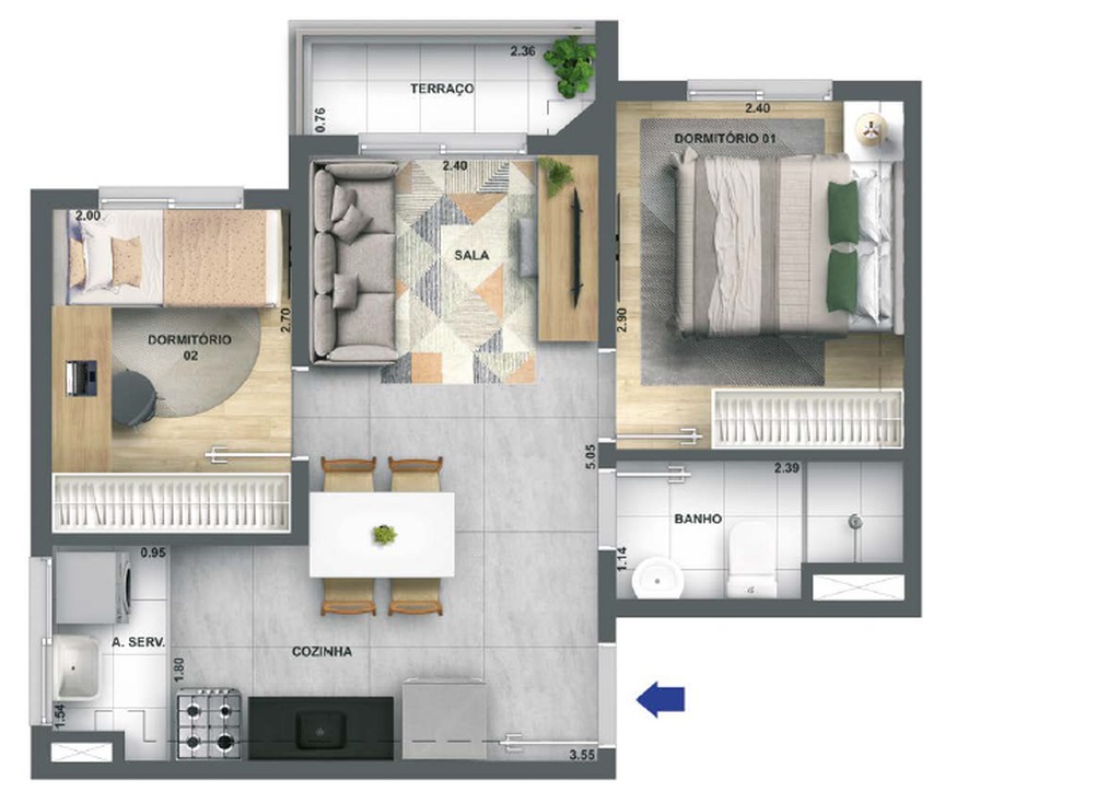 Apartamento, 2 quartos, 38 m² - Foto 27
