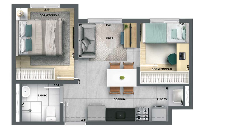 Apartamento, 2 quartos, 38 m² - Foto 24