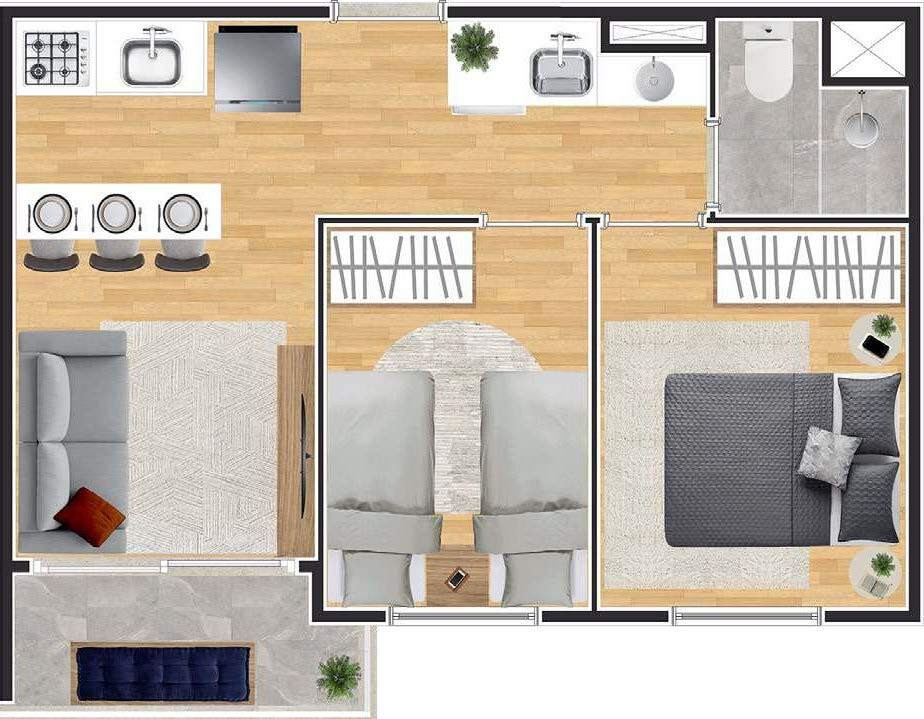 Apartamento, 3 quartos, 53 m² - Foto 18