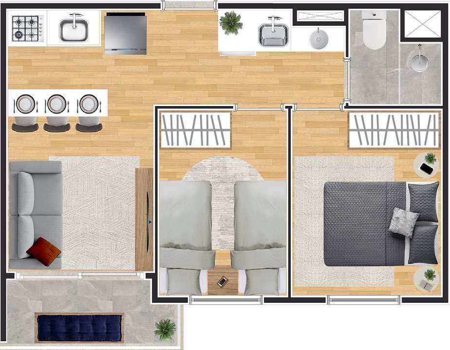 Apartamento, 3 quartos, 53 m² - Foto 20