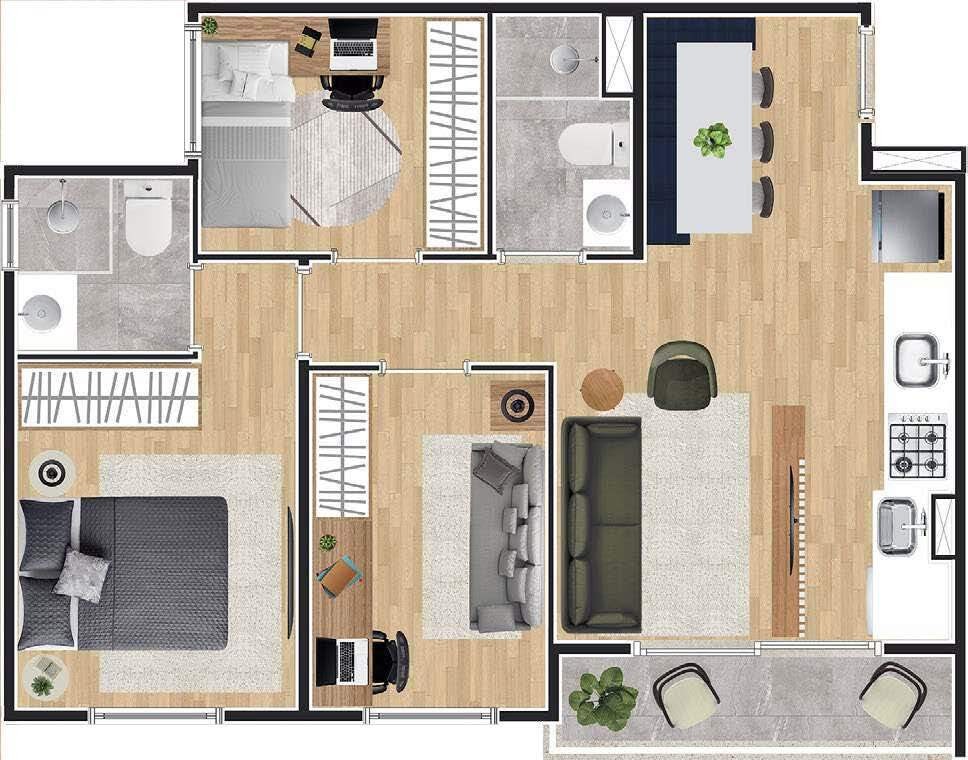 Apartamento, 3 quartos, 53 m² - Foto 22