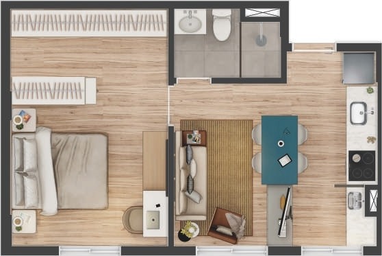 Apartamento, 2 quartos, 33 m² - Foto 40
