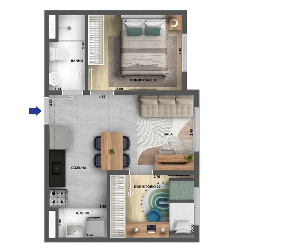 Apartamento, 2 quartos, 32 m² - Foto 24