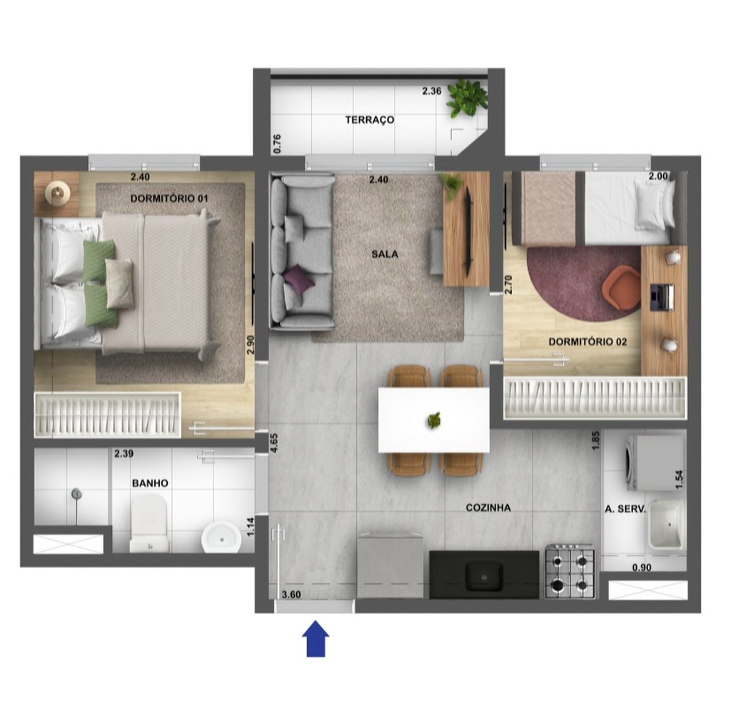 Apartamento, 2 quartos, 35 m² - Foto 25