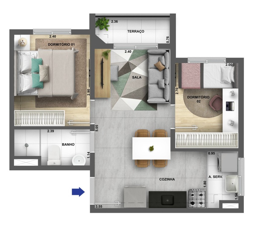 Apartamento, 2 quartos, 35 m² - Foto 26