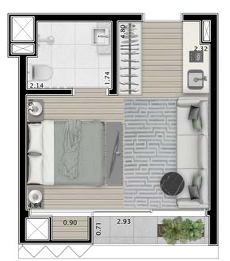 Apartamento, 1 quarto, 27 m² - Foto 35