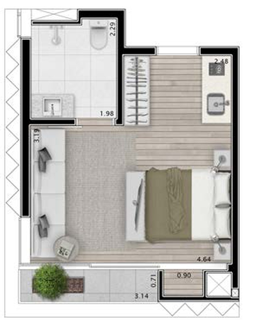 Apartamento, 1 quarto, 27 m² - Foto 36