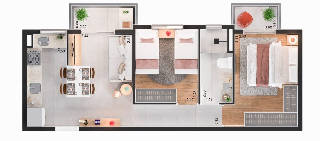 Apartamento, 2 quartos, 46 m² - Foto 8