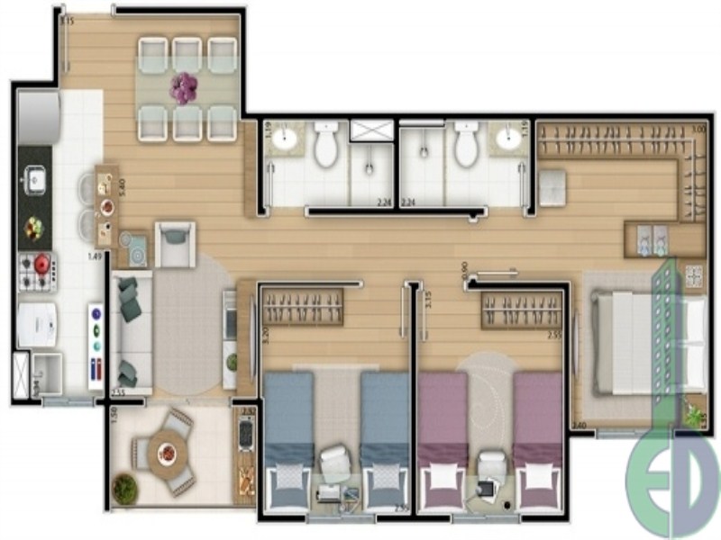 Apartamento, 3 quartos, 71 m² - Foto 4