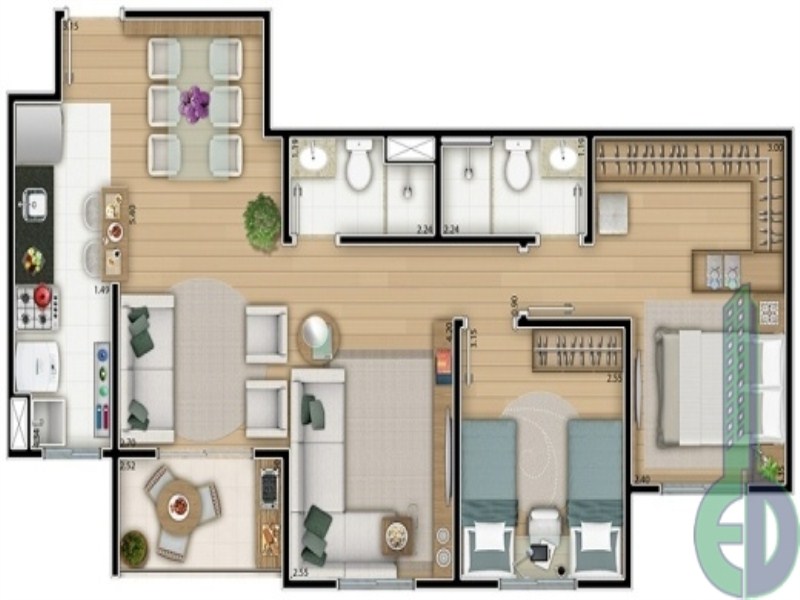 Apartamento, 3 quartos, 71 m² - Foto 5