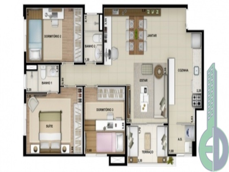 Apartamento, 3 quartos, 160 m² - Foto 3