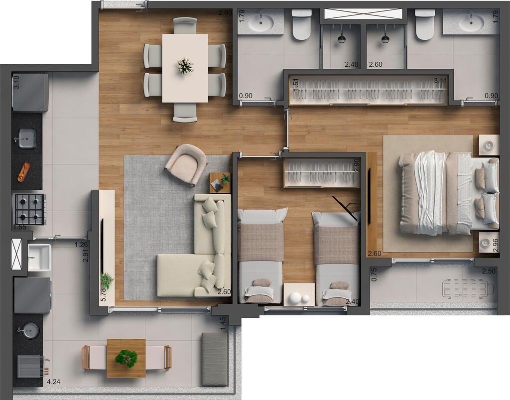Apartamento, 3 quartos, 97 m² - Foto 28