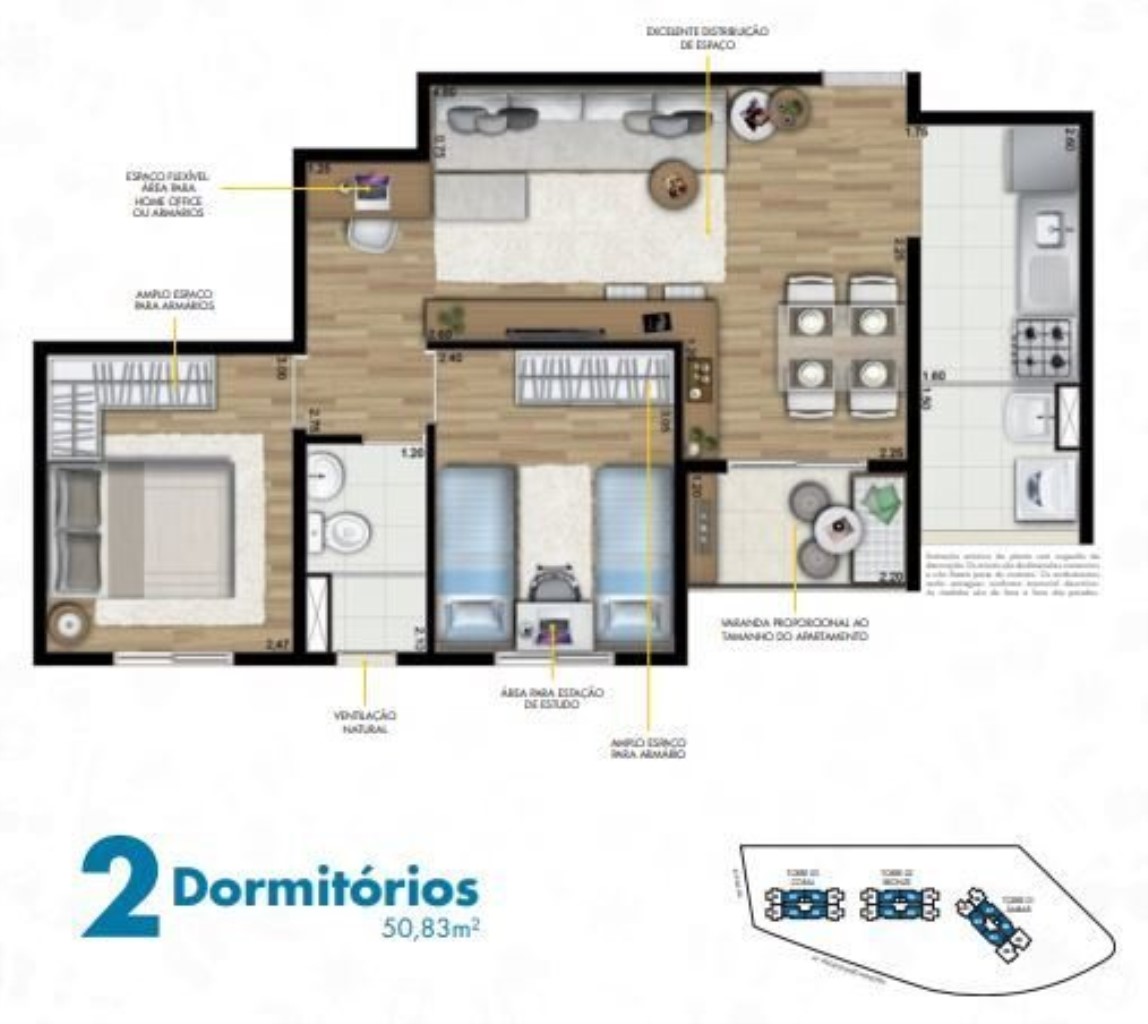 Apartamento, 2 quartos, 45 m² - Foto 13