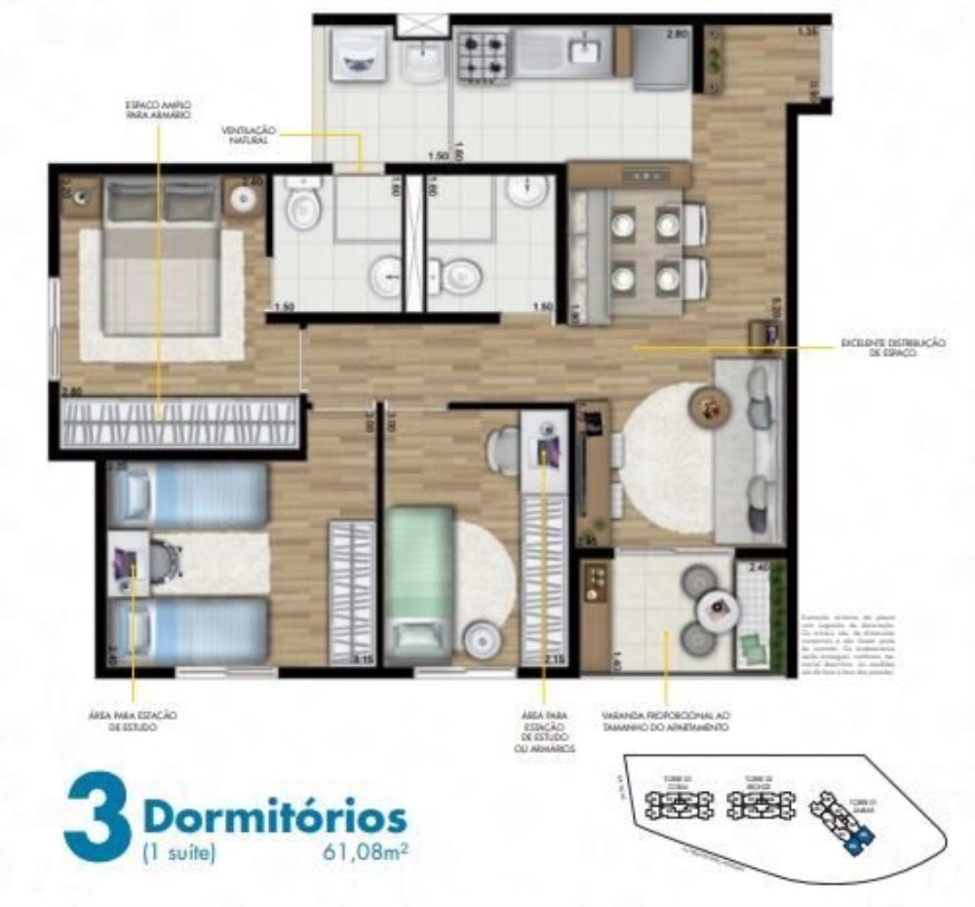Apartamento, 2 quartos, 45 m² - Foto 15