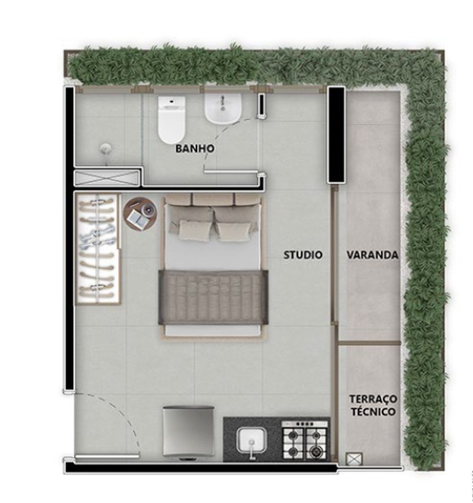 Apartamento, 1 quarto, 42 m² - Foto 14