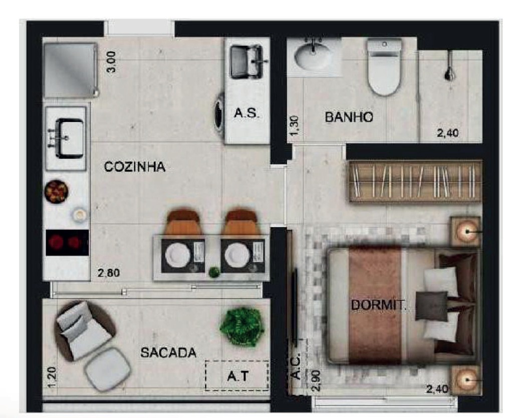 Apartamento, 2 quartos, 26 m² - Foto 14