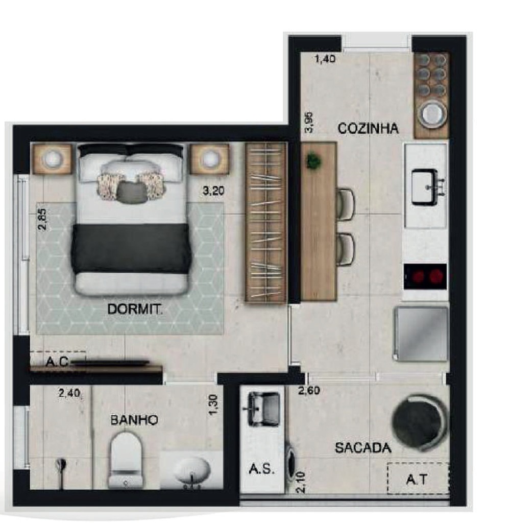 Apartamento, 2 quartos, 26 m² - Foto 15
